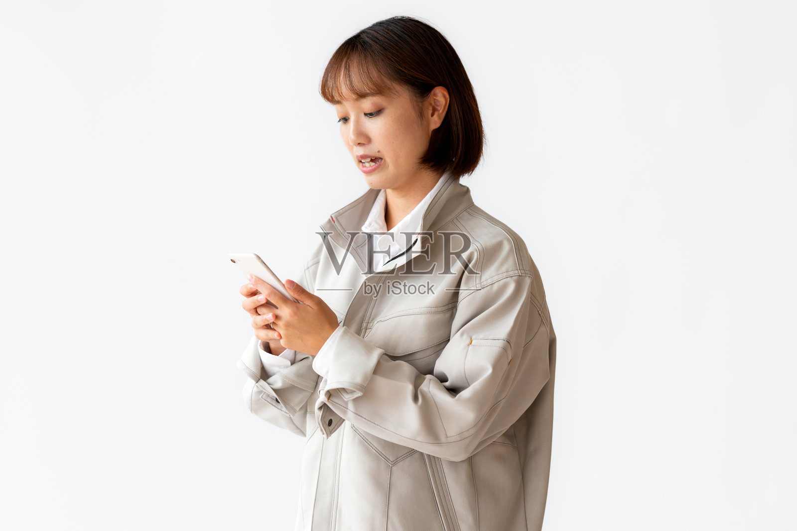 手机和女人照片摄影图片