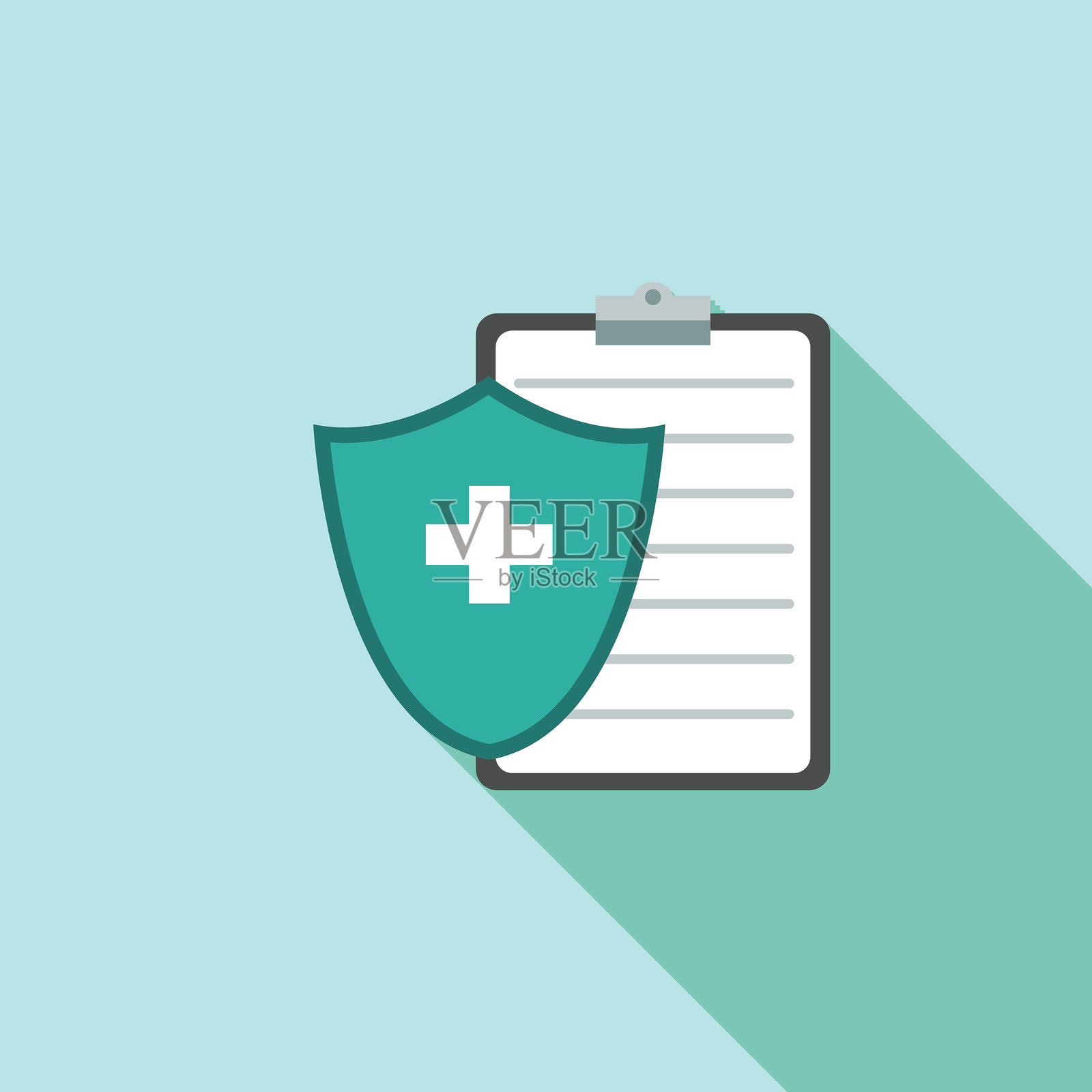 医疗保健图标在平面设计风格-合同插画图片素材