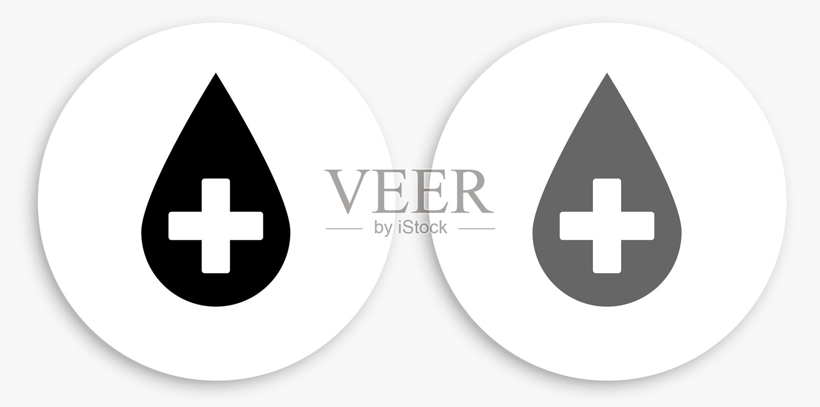 献血黑白圆形图标插画图片素材