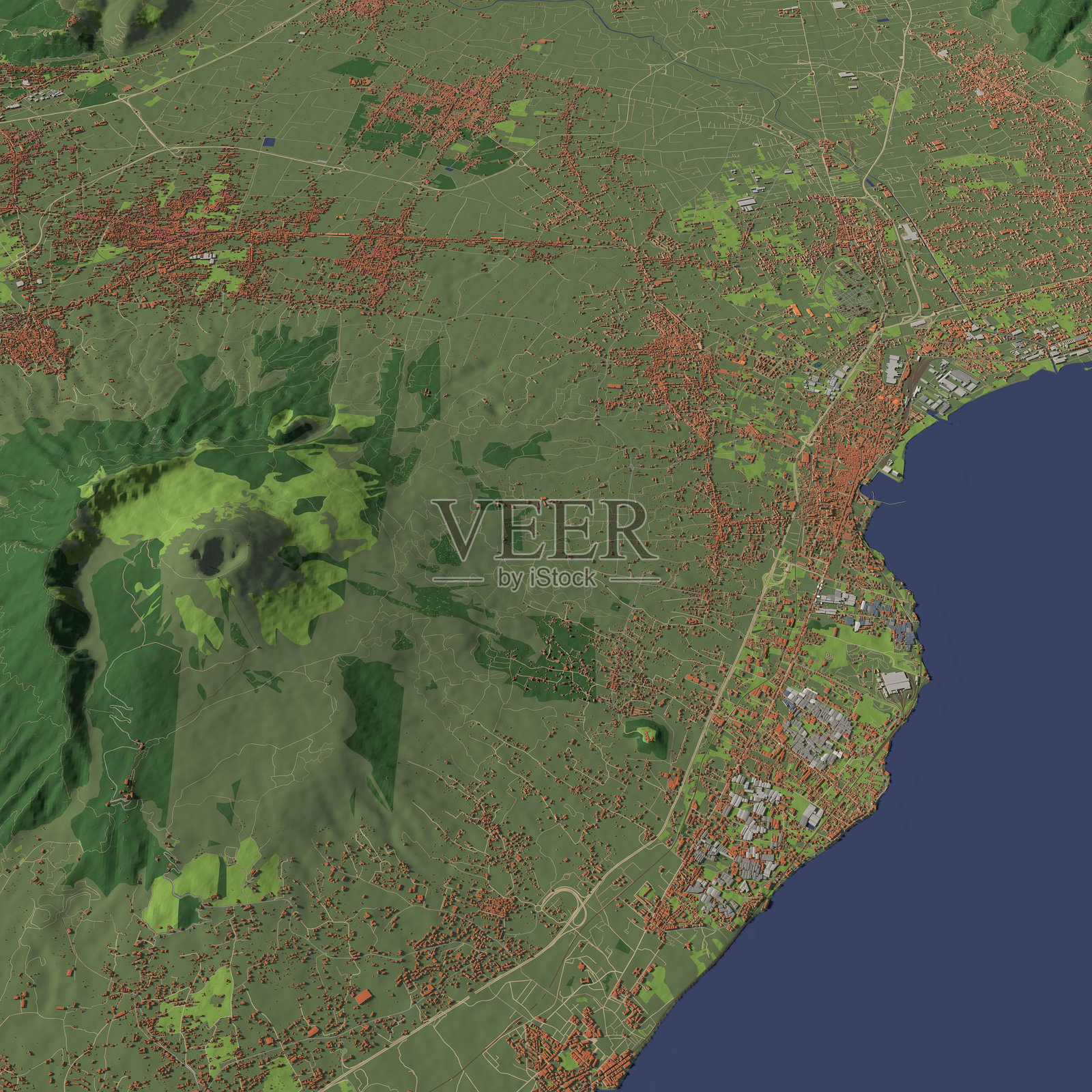 意大利庞贝的城市和城市生活的3D插图照片摄影图片