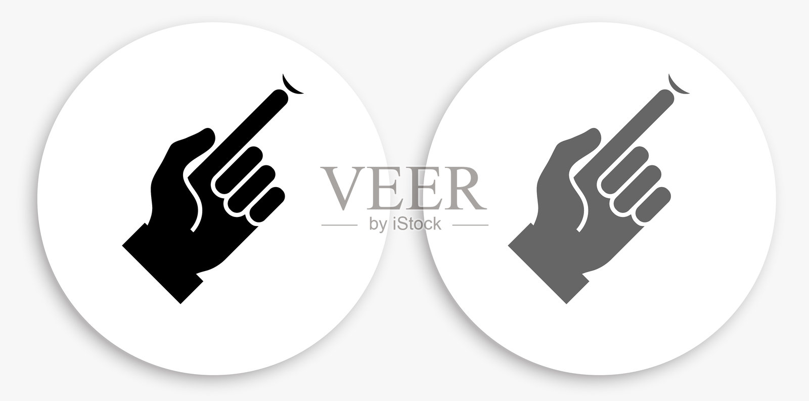 手持隐形眼镜黑白圆形图标插画图片素材