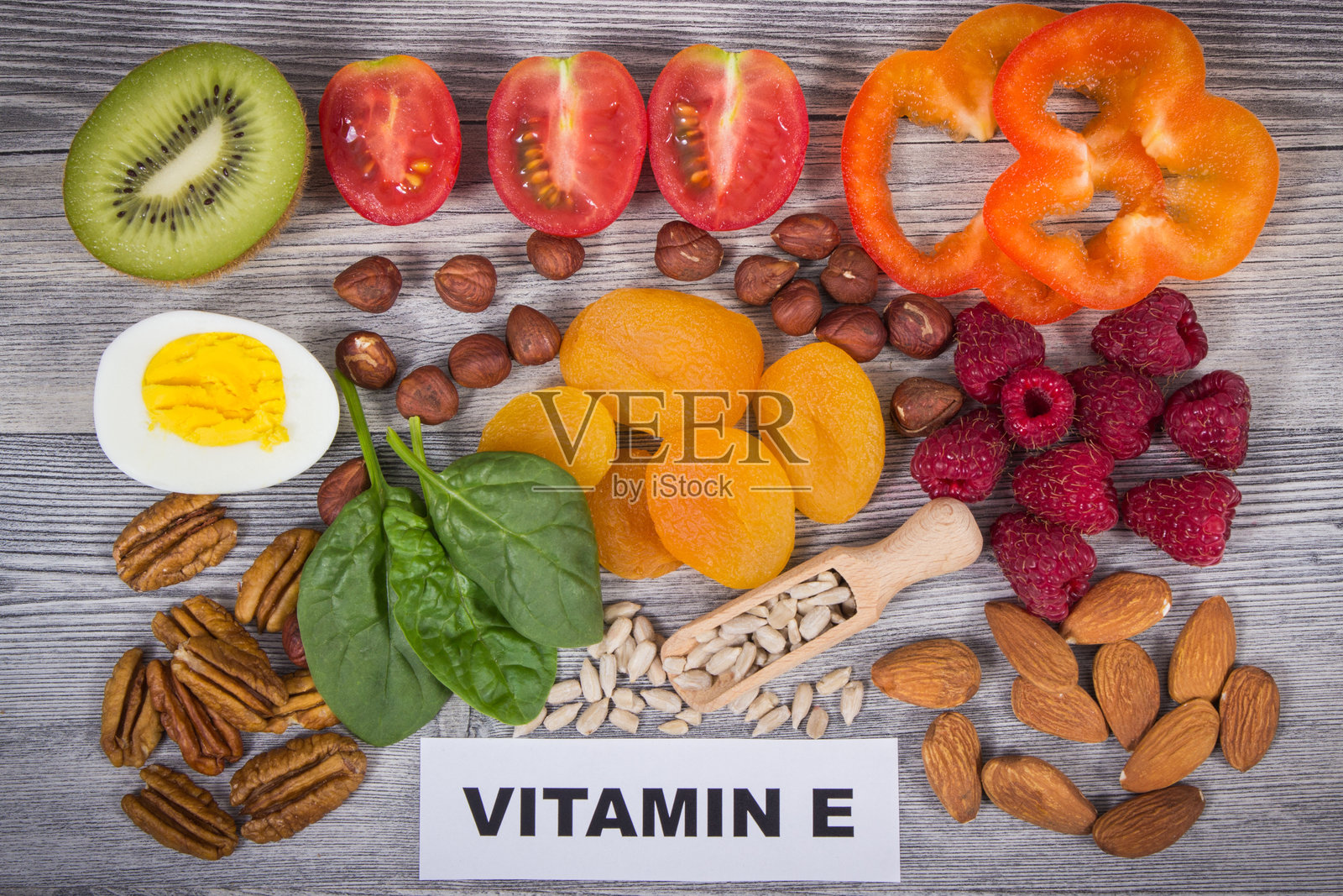 含有天然维生素E、纤维和其他矿物质的健康营养成分或产品照片摄影图片