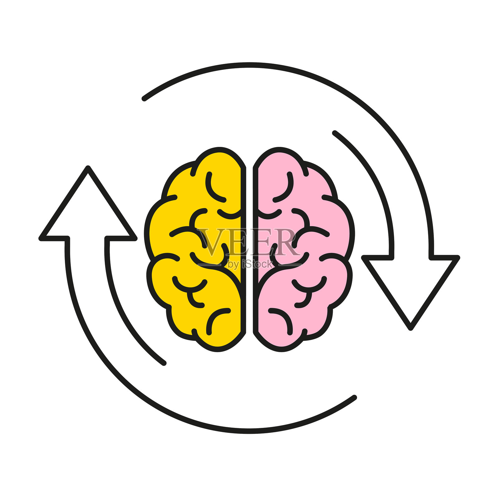 思考刷新大脑图标插画图片素材