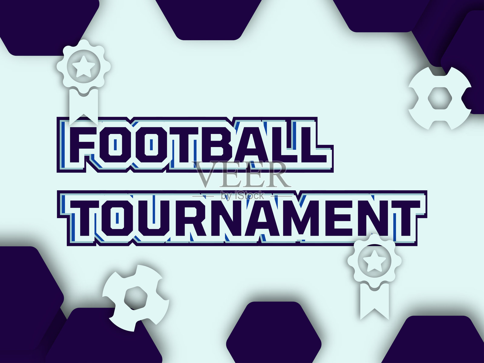 足球锦标赛可编辑文本效果。文本可以在“图形样式”菜单中更改。插画图片素材