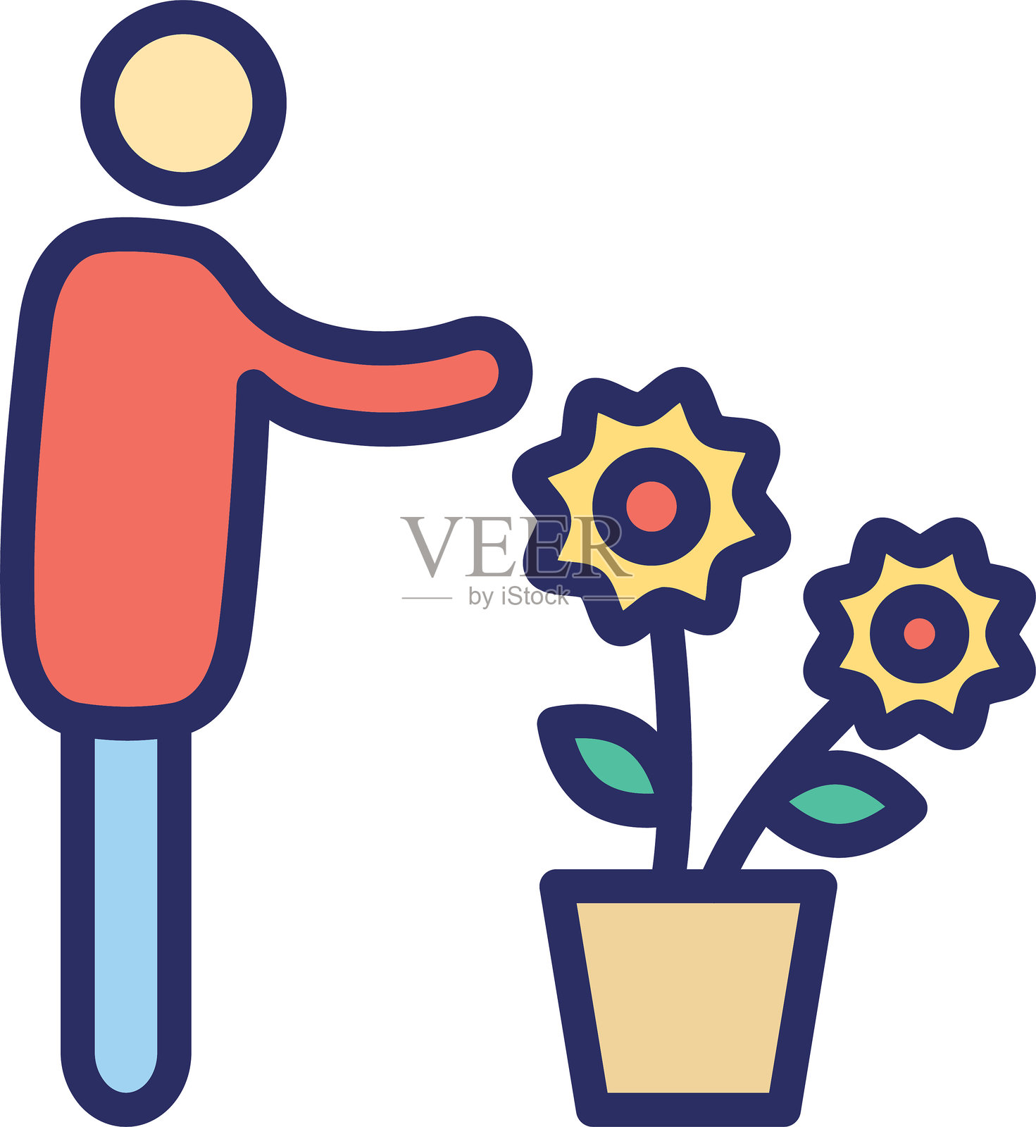 园丁：可轻松修改或编辑的矢量图标插画图片素材