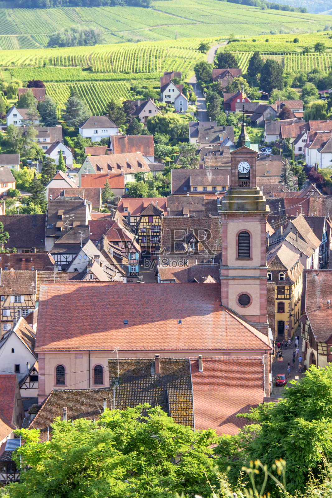 里克维尔镇的全景视图照片摄影图片