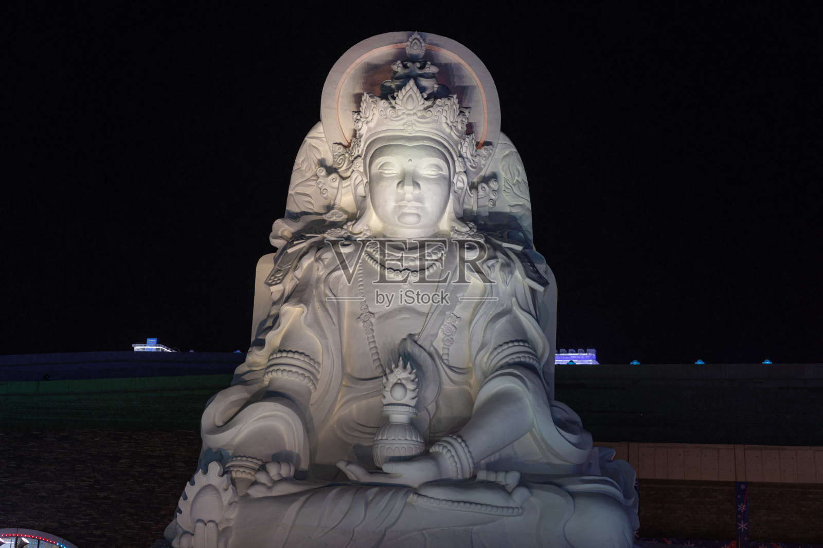 哈尔滨冰雪节的雪雕，黑龙江省哈尔滨市，中国照片摄影图片