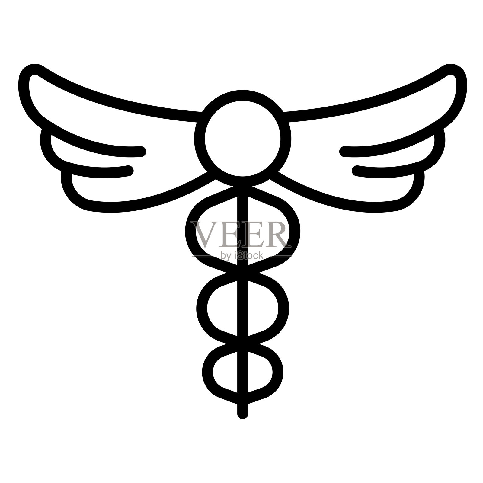 细线风格的凯杜斯符号图标 矢量插图图形设计插画图片素材