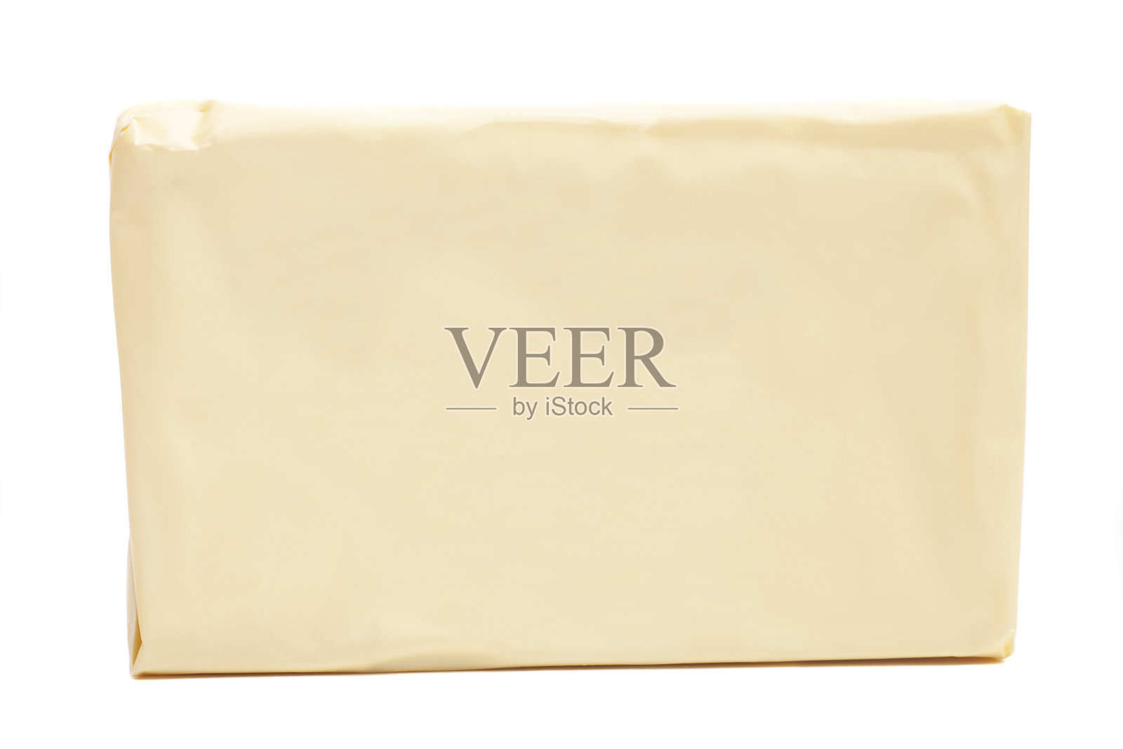 包裹的黄油棒孤立在白色背景上照片摄影图片