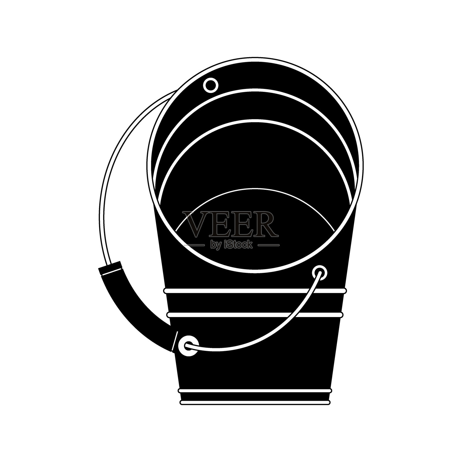 现代装饰风格中的园艺工具元素，园艺工具主题的矢量插图。单色风格。插画图片素材