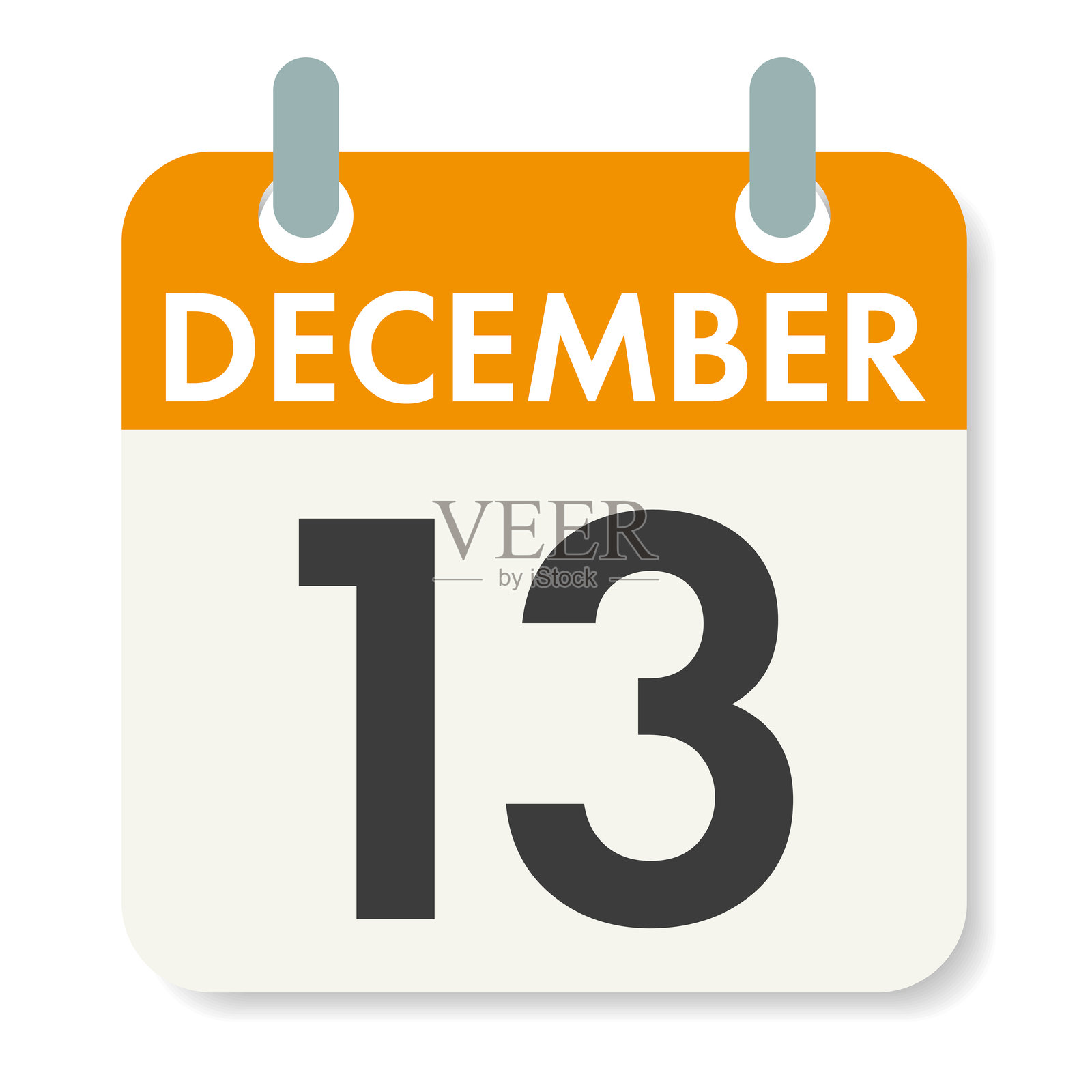 12月13日。圣露西节。日历页。节日日期。白色背景上的矢量插图。插画图片素材