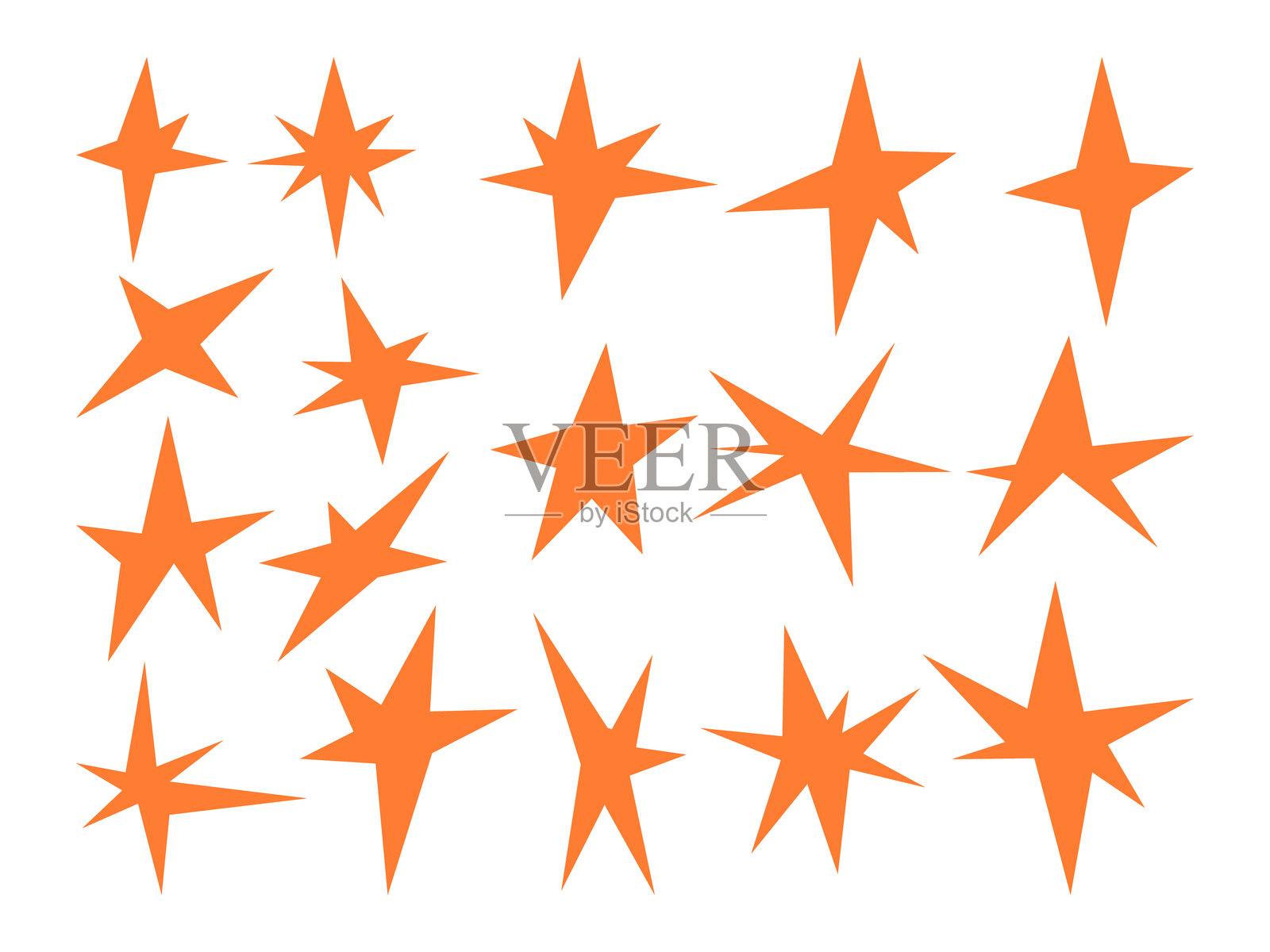 锐利几何星形设计系列插画图片素材