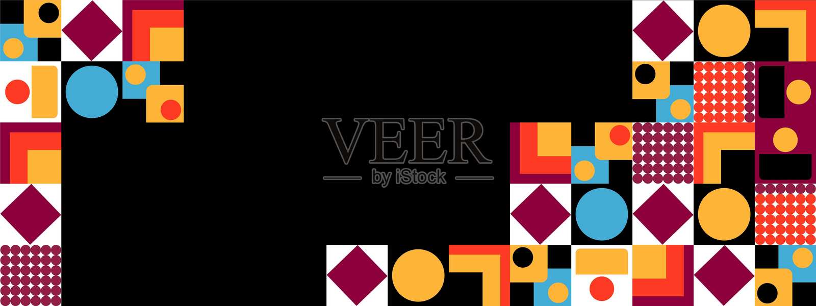 五颜六色的现代几何横幅的形状插画图片素材