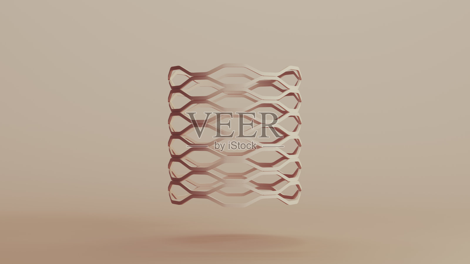 米色仿生格栅管状圆盘科技设计元素，中性色调，柔和肤色背景照片摄影图片