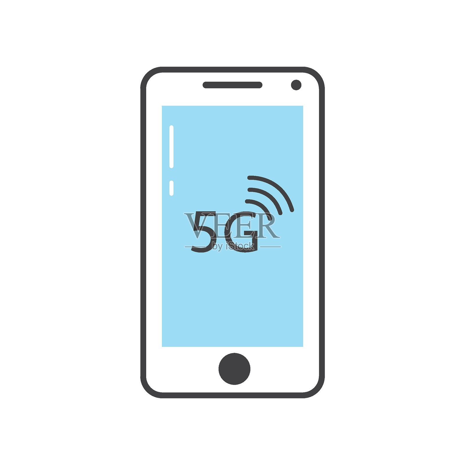 智能手机屏幕显示5G网络插画图片素材