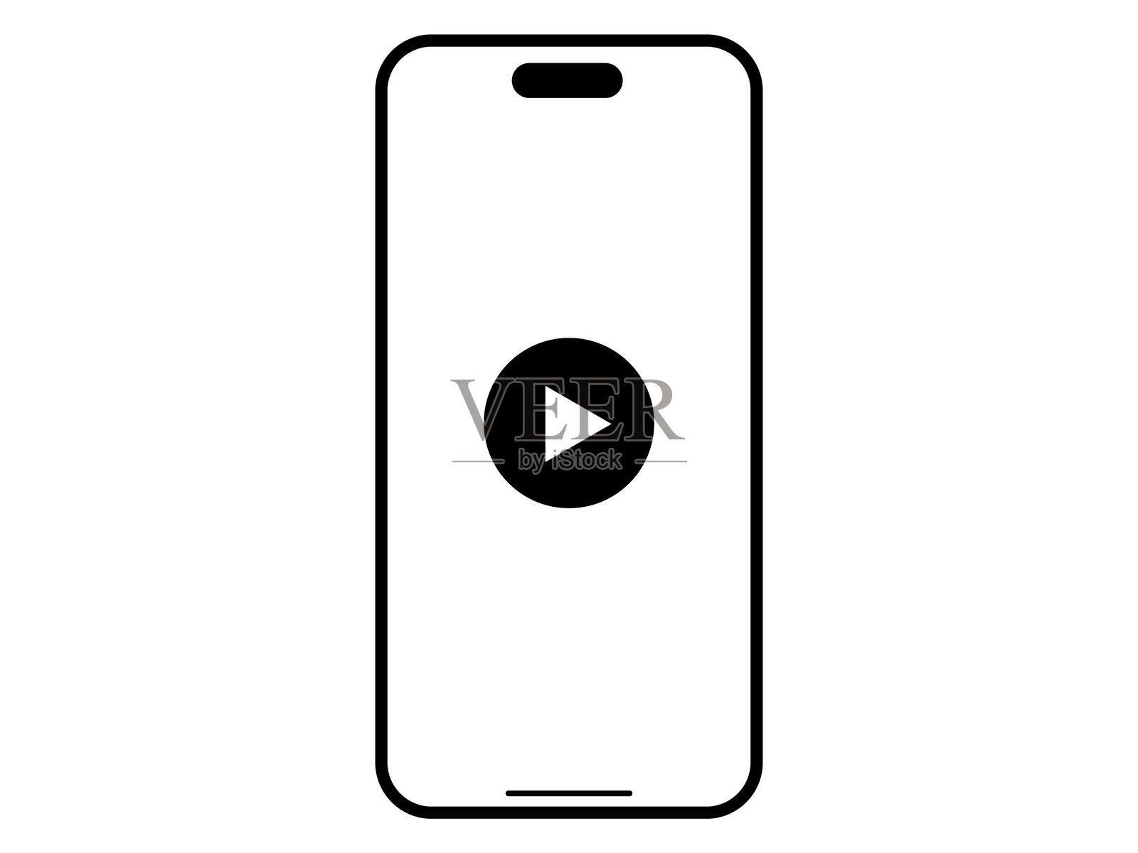 智能手机和视频播放按钮的插图插画图片素材