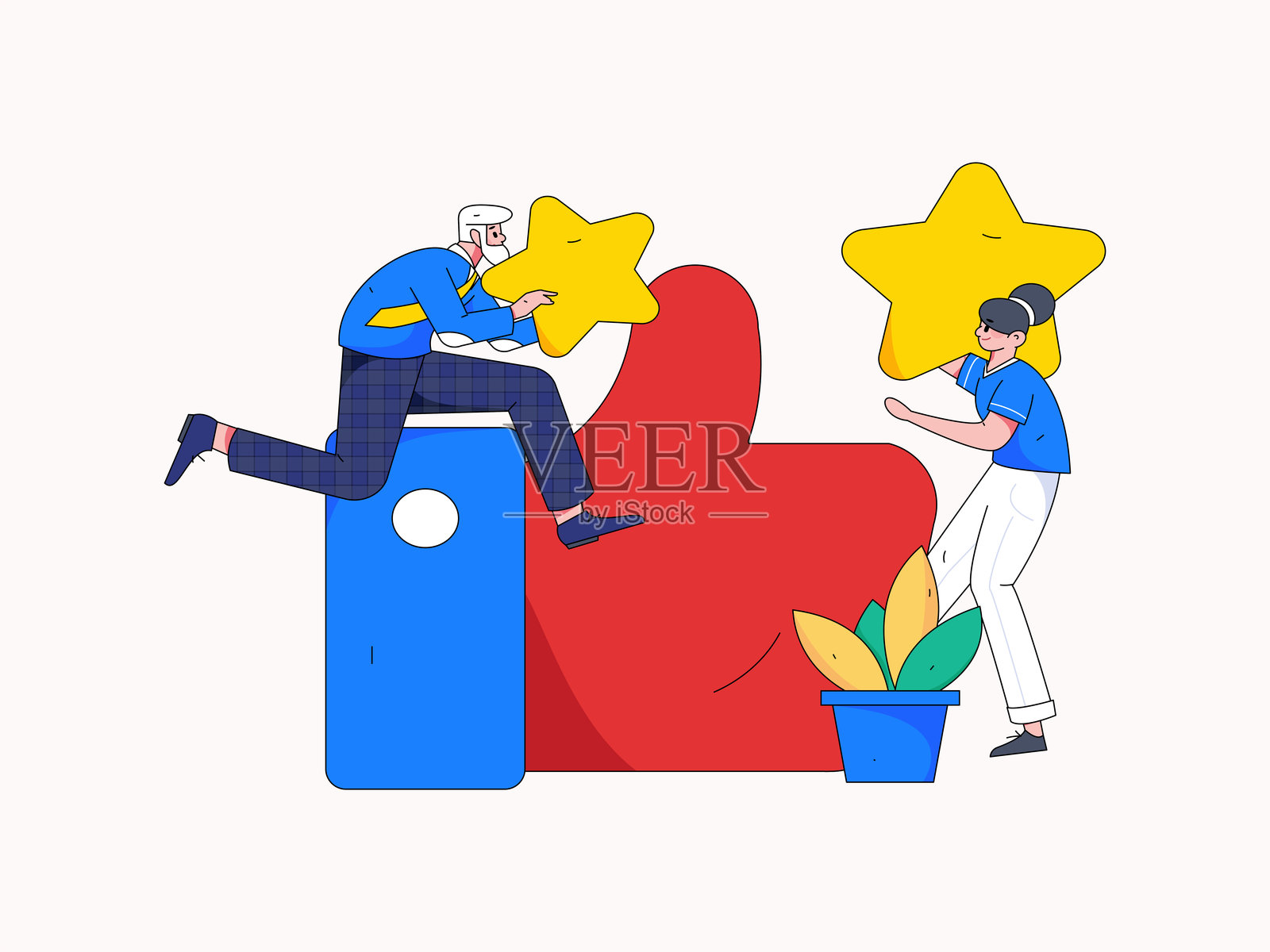 虚拟人物社会交往概念商业平面矢量手绘插画插画图片素材