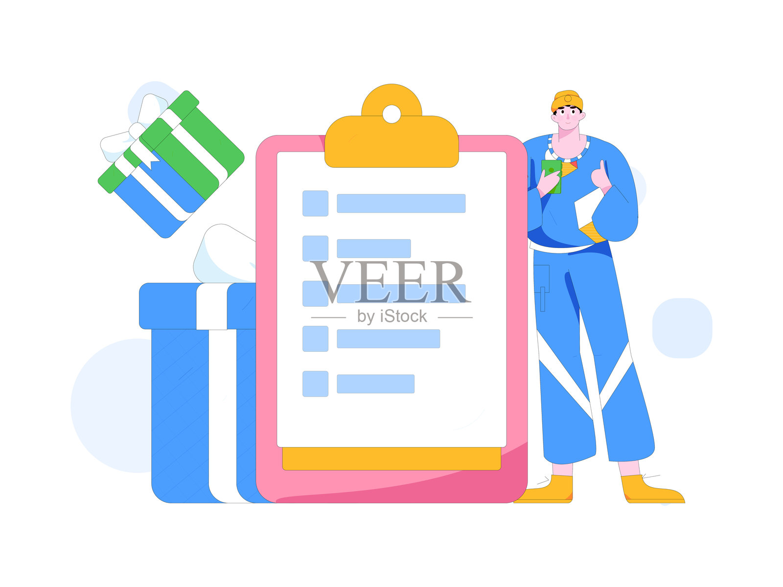 邀请朋友进行问卷平面矢量概念操作手绘插画插画图片素材