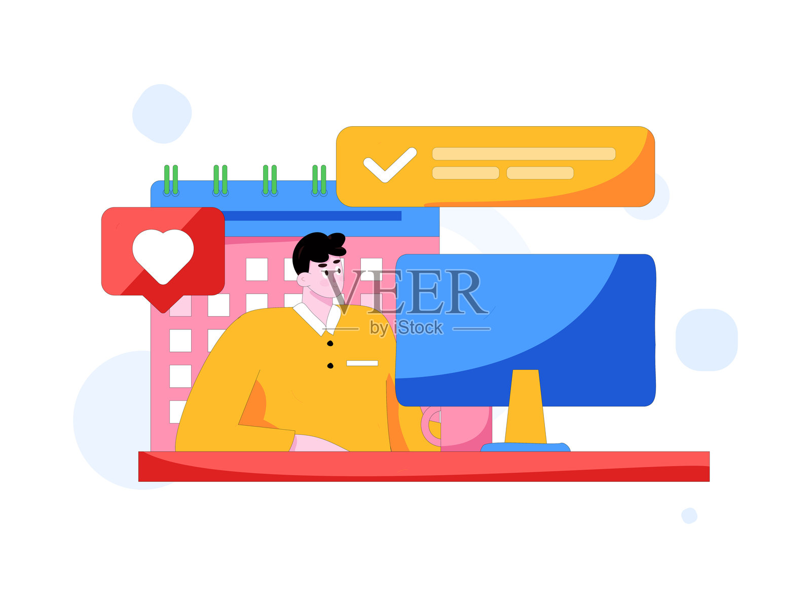 与顾问沟通平面矢量字符概念操作手绘插画插画图片素材