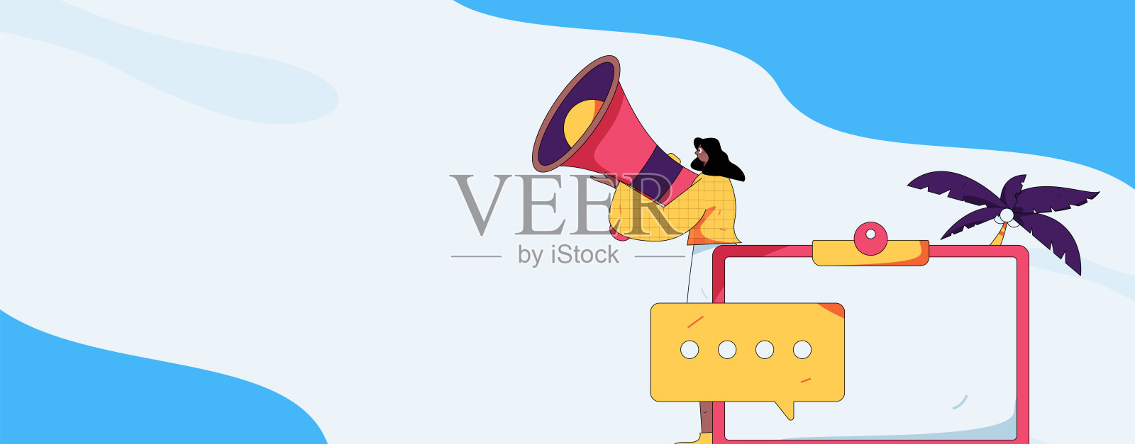 通知公告矢量创意平面手绘插图插画图片素材