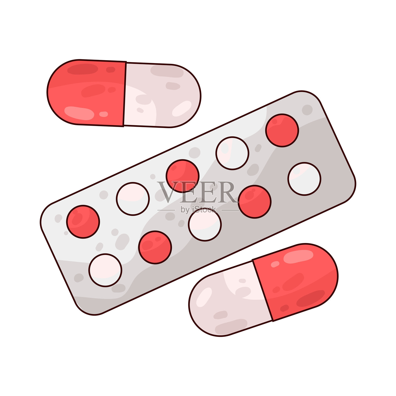 胶囊插画图片素材