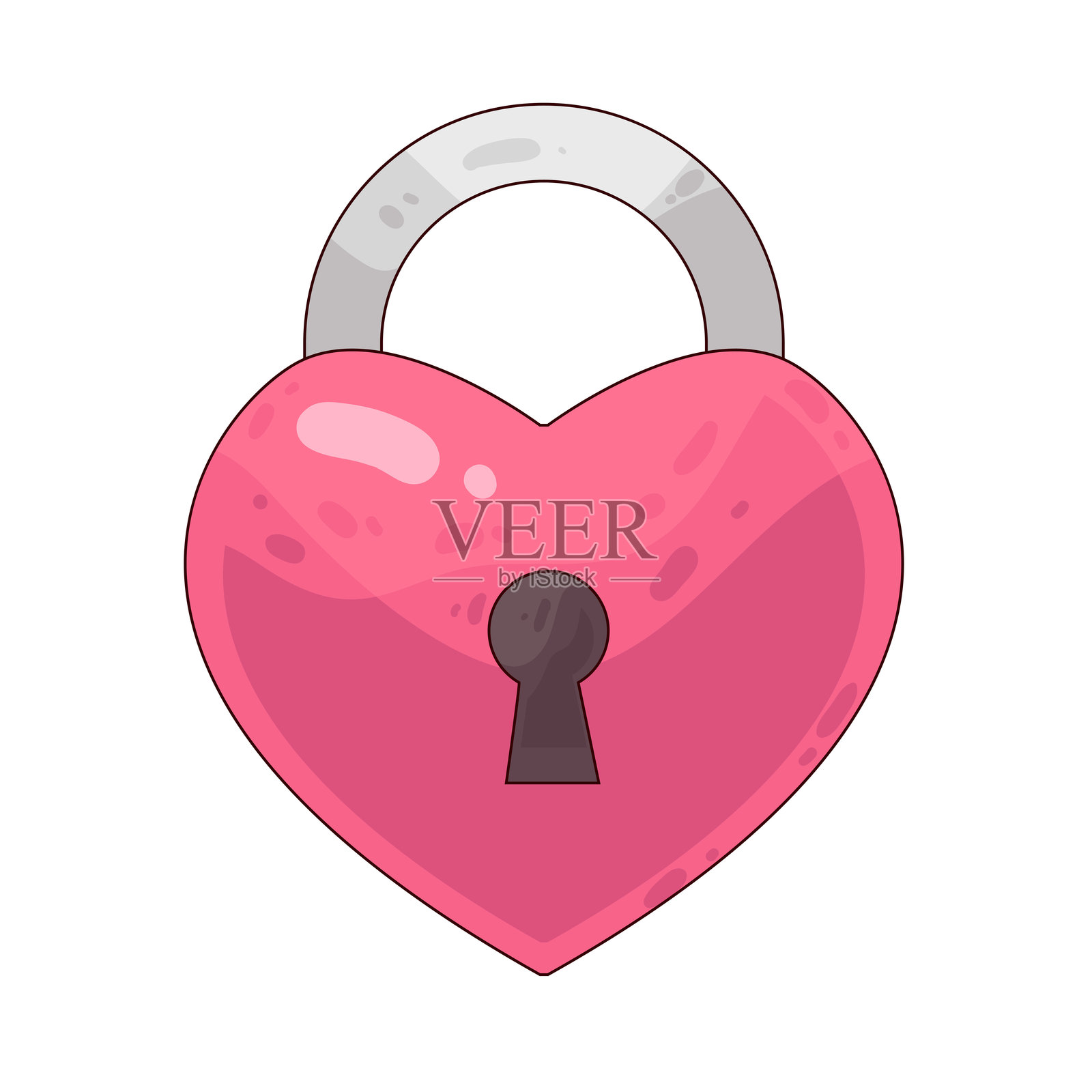 爱情锁插画图片素材