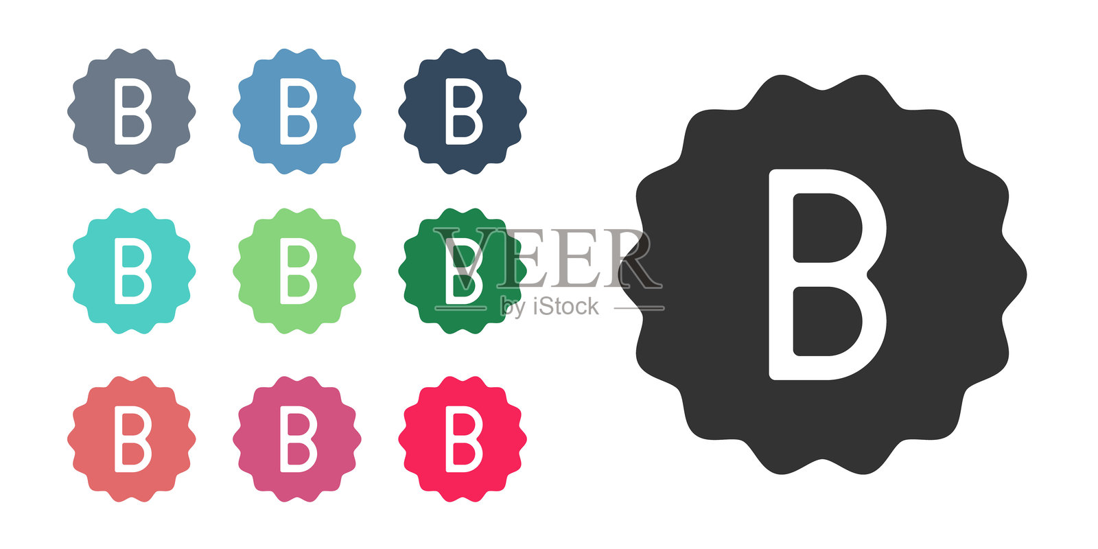 黑色考试试卷与错误答案的调查图标，背景为白色。测试结果的差分。彩色图标集合。矢量图。插画图片素材