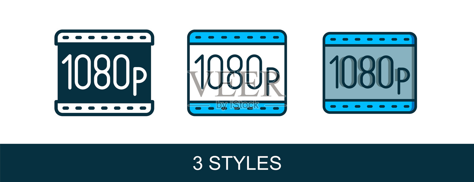 填充轮廓的全高清1080p图标，孤立在白色背景上。矢量图。插画图片素材