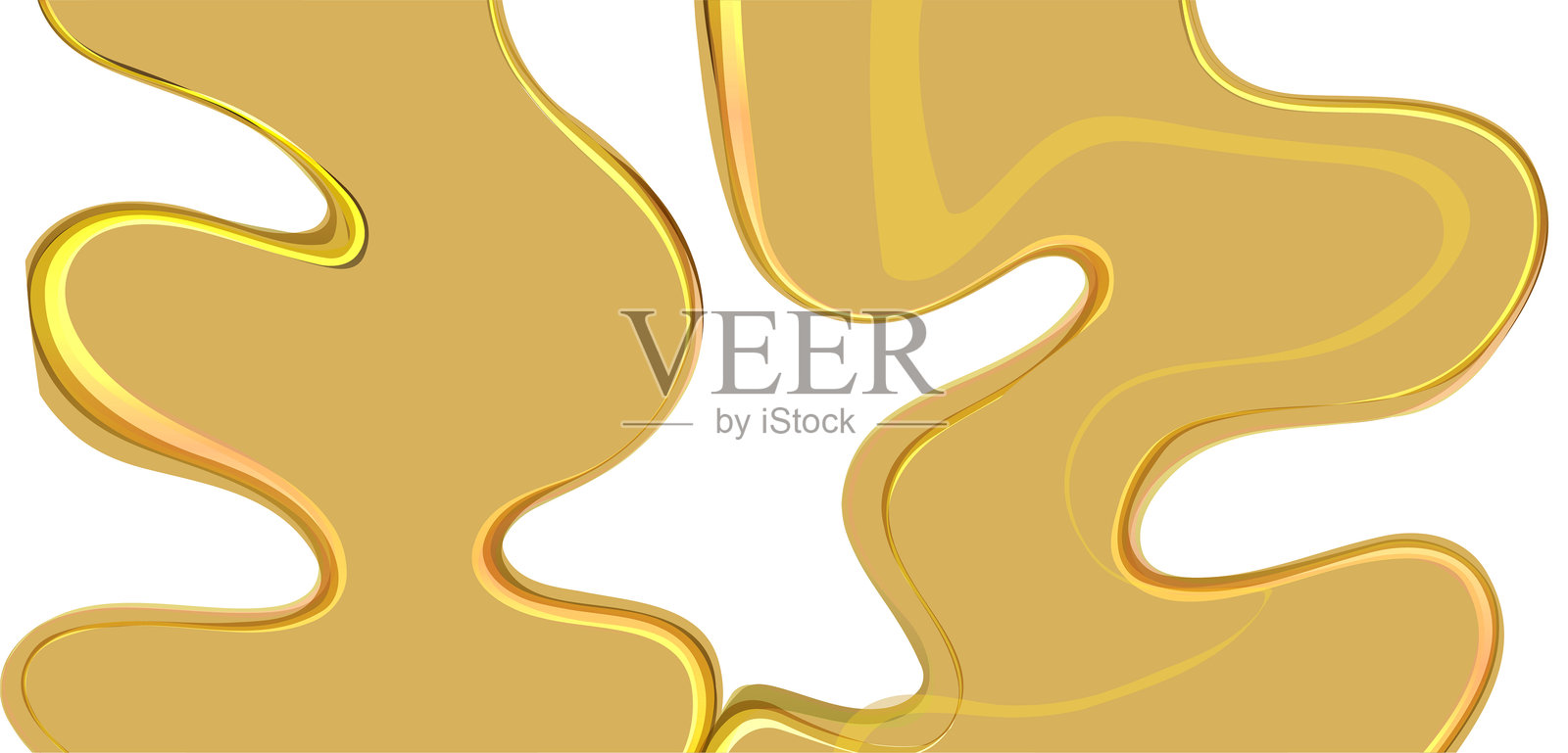 白色背景上的金色形状插画图片素材