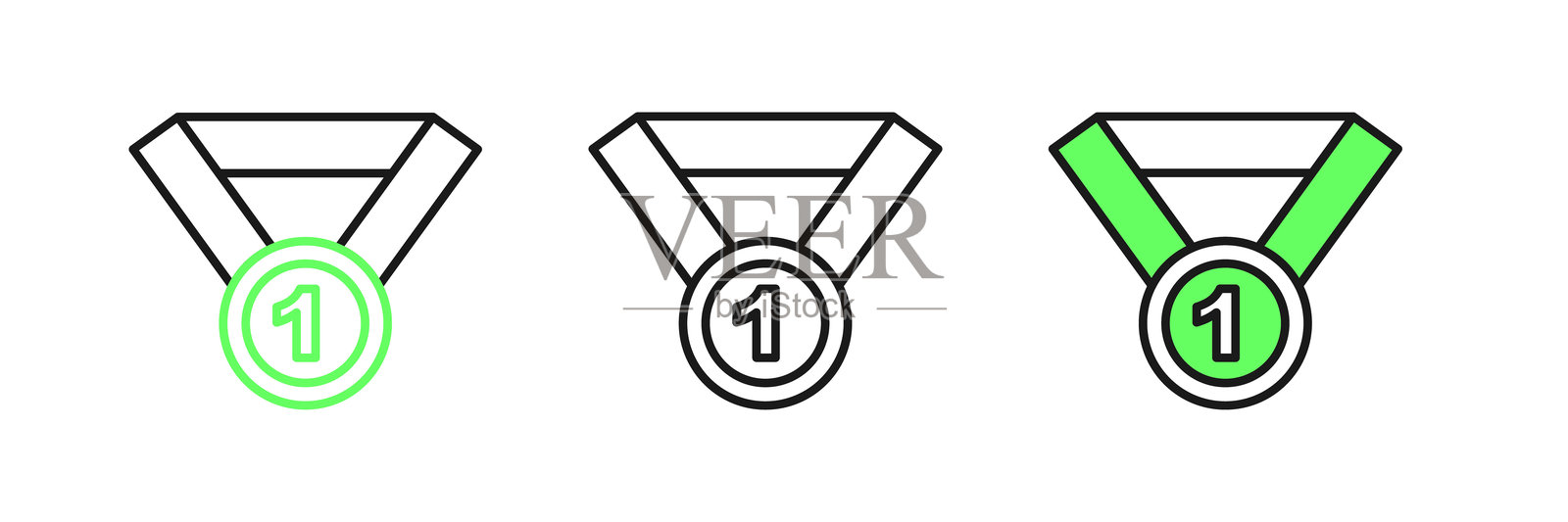 奖牌图标，独立于白色背景。获胜者符号。矢量图。插画图片素材