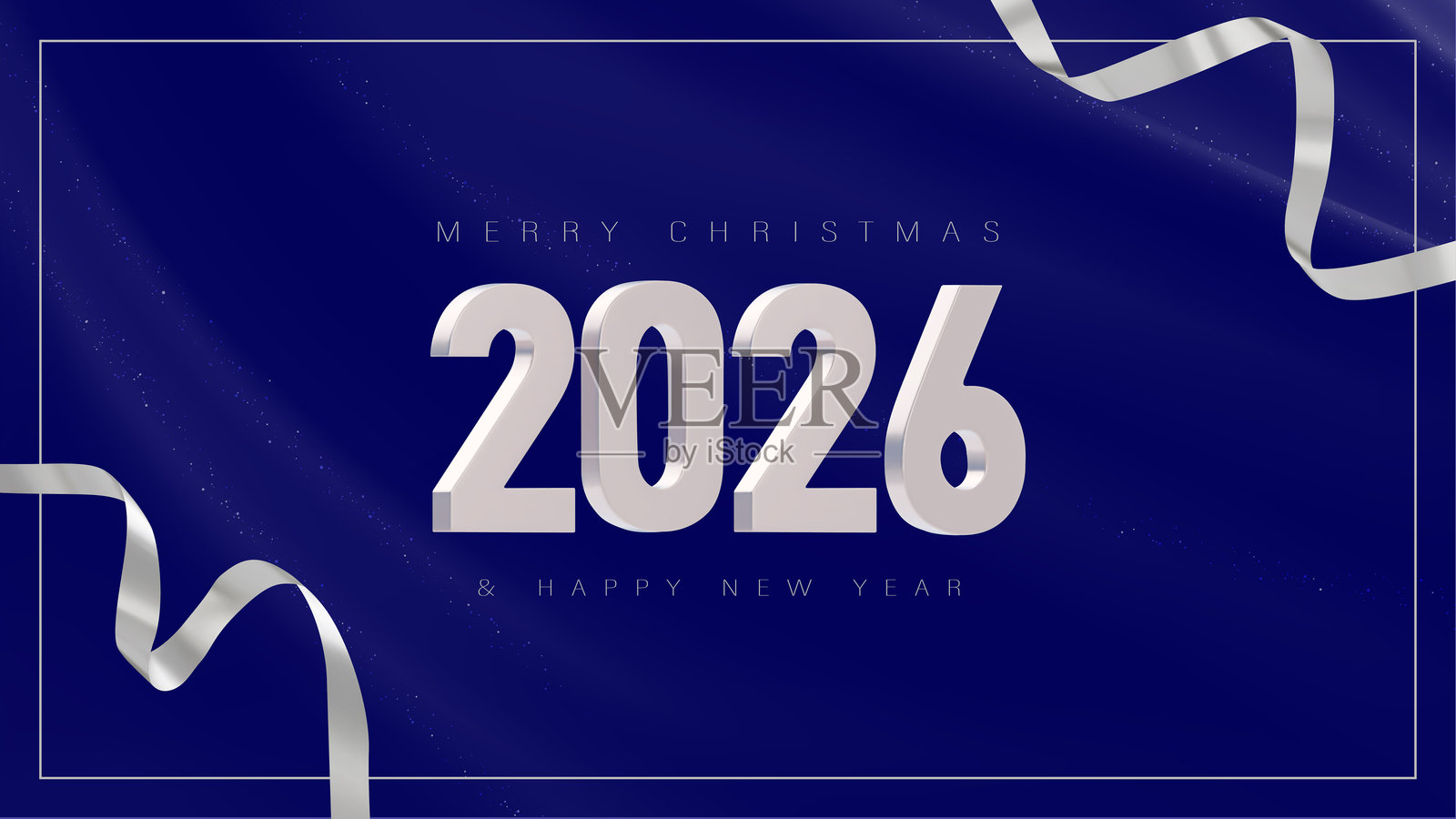 2026新年快乐背景设计。横幅，海报，贺卡。3D矢量插图。新年横幅、传单、贺卡的模板。插画图片素材