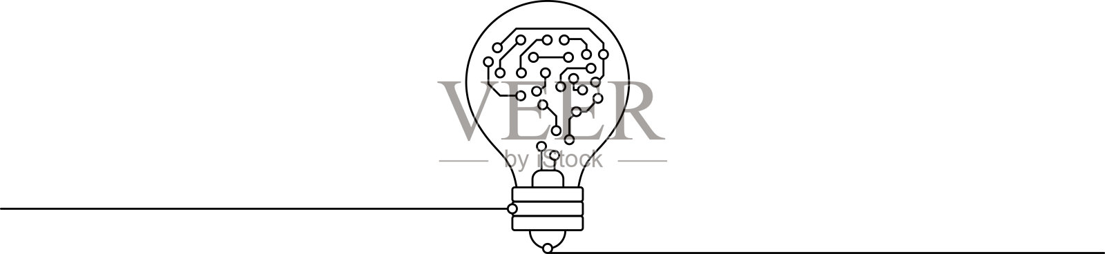灯泡线条图标矢量，独立于白色背景。创意标志，解决方案，思考概念。照明电灯，电力，闪耀，光亮。平面风格适用于图形设计、标志、网站和用户界面。插画图片素材