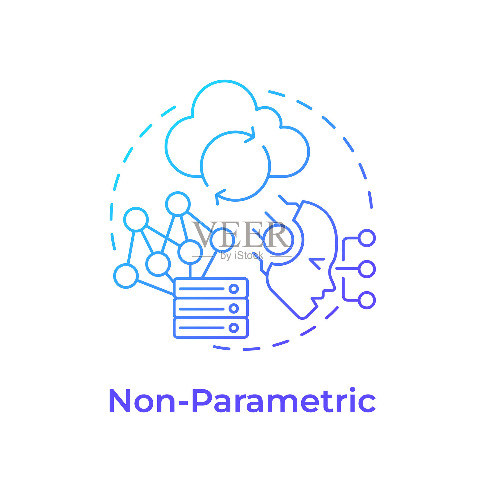 非参数记忆蓝色渐变概念图标插画图片素材
