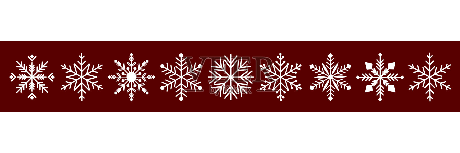 几何雪花的集合。不同雪花形状的扁平元素。适用于节日横幅、明信片或装饰的雪花套件。新年矢量装饰。插画图片素材