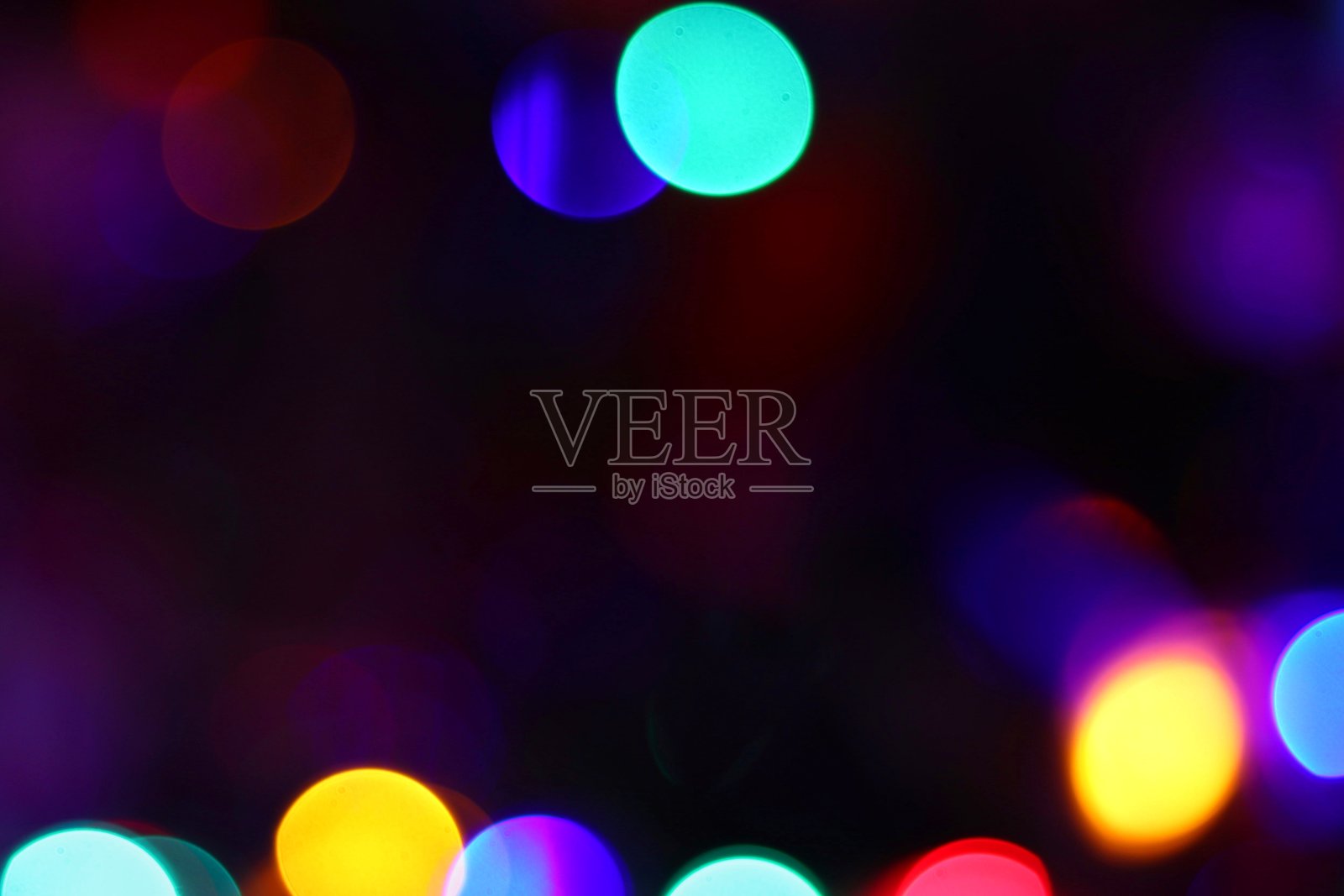 虚化的圣诞树灯光照片摄影图片