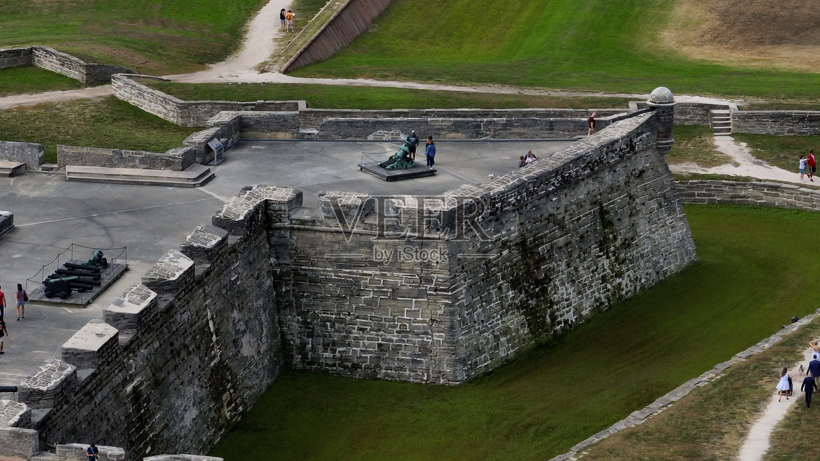 历史建筑圣马科斯城堡，佛罗里达州圣奥古斯丁，旅游目的地照片摄影图片
