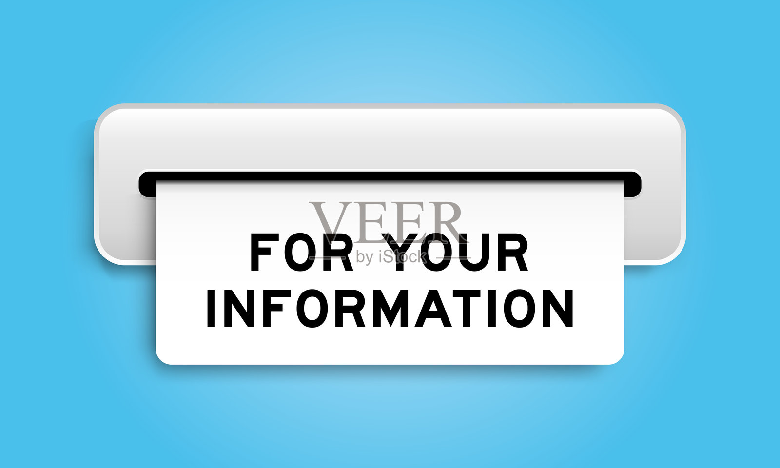 蓝色背景上的白色优惠券横幅，上面写着“供您参考”的字样。插画图片素材