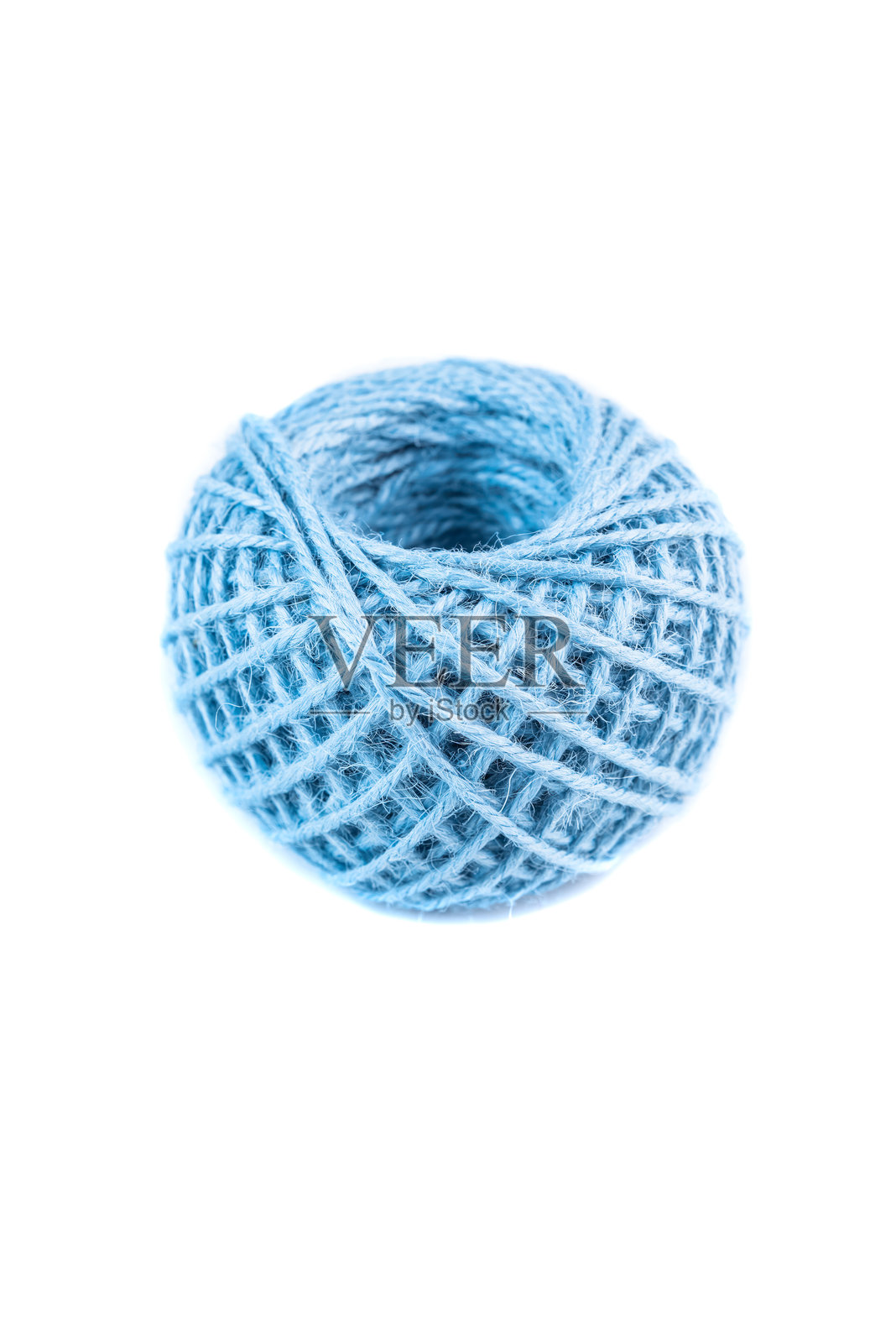 蓝色黄麻丝带用于礼品包装、爱好和手工艺品照片摄影图片