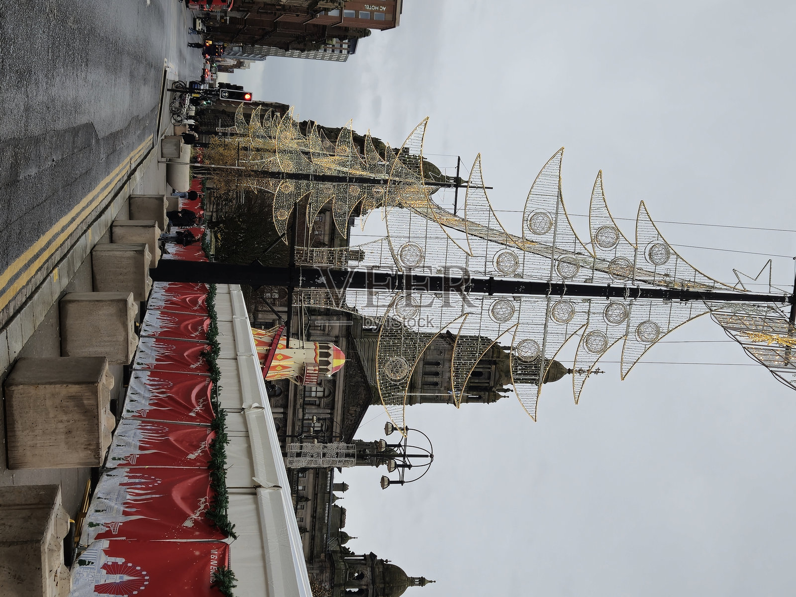 圣诞装饰灯，乔治广场，格拉斯哥，苏格兰，英国照片摄影图片