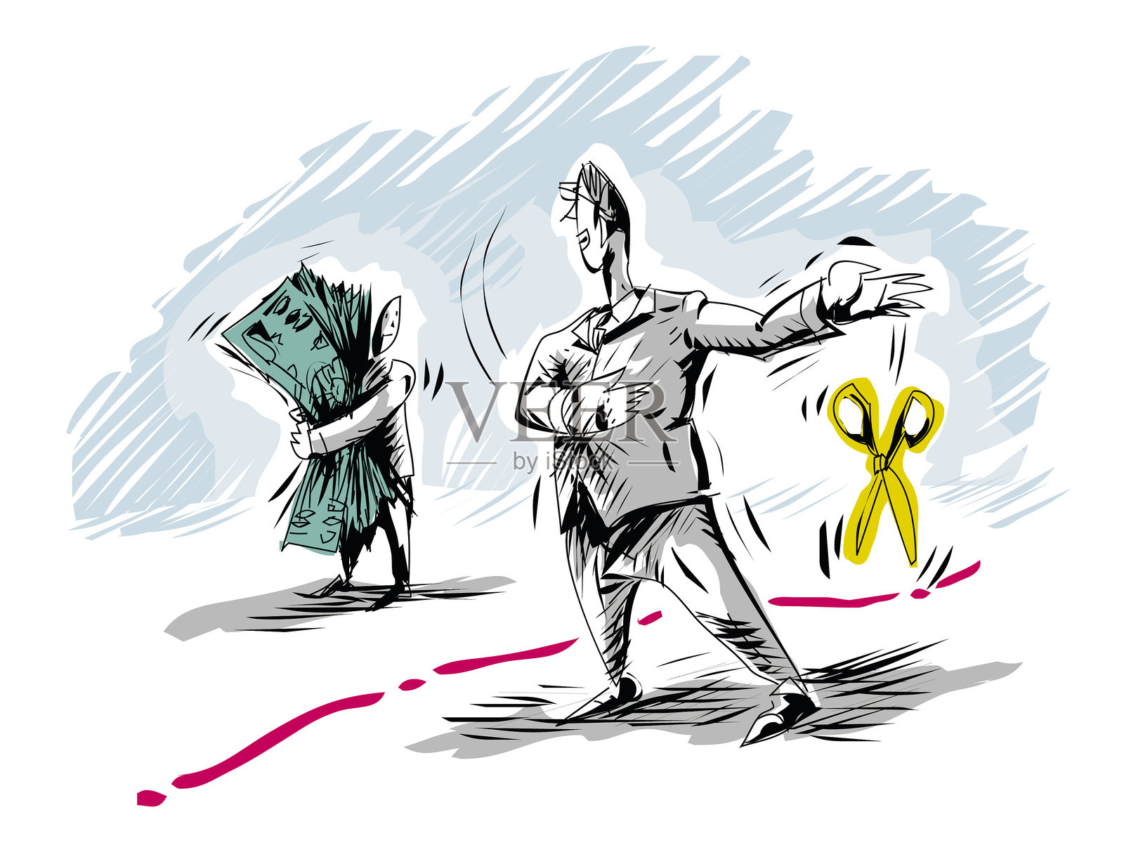 邀请免税资金进入国家的男人插画图片素材