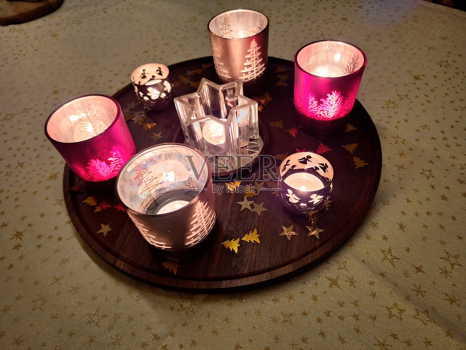 圣诞家庭平板装饰照片摄影图片