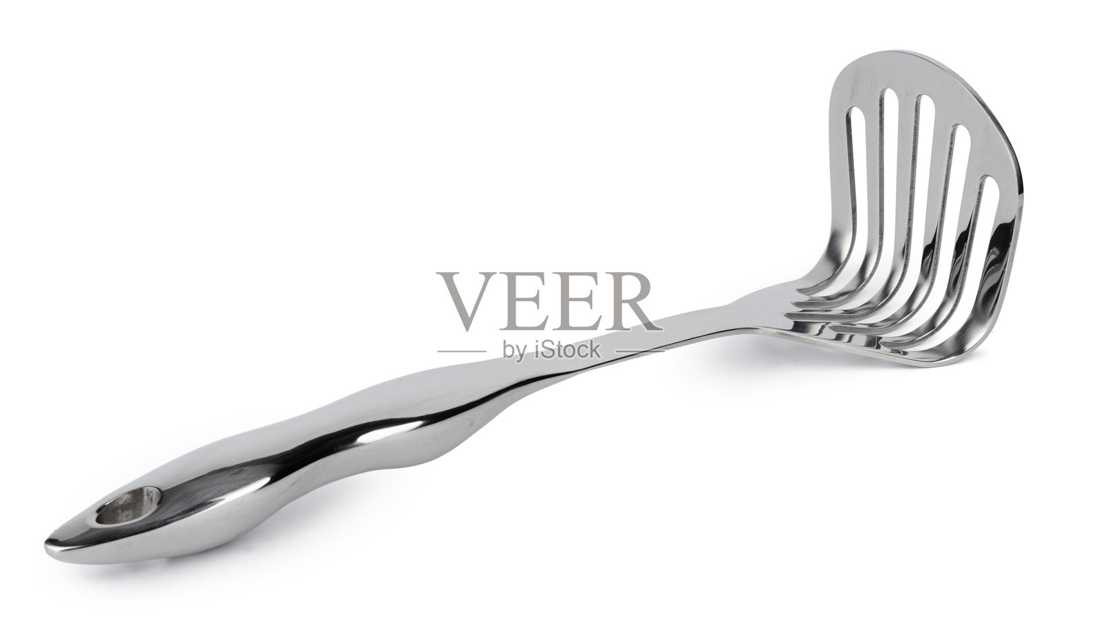 铝制新厨房用具孤立在白色背景上照片摄影图片