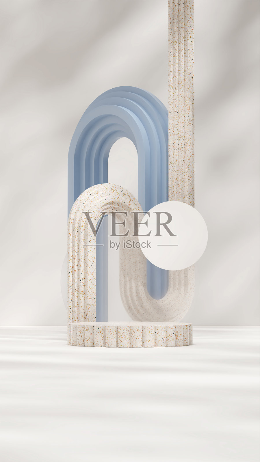 3D渲染的特拉佐讲台模板模型，纵向展示，带有纹理的几何形状照片摄影图片