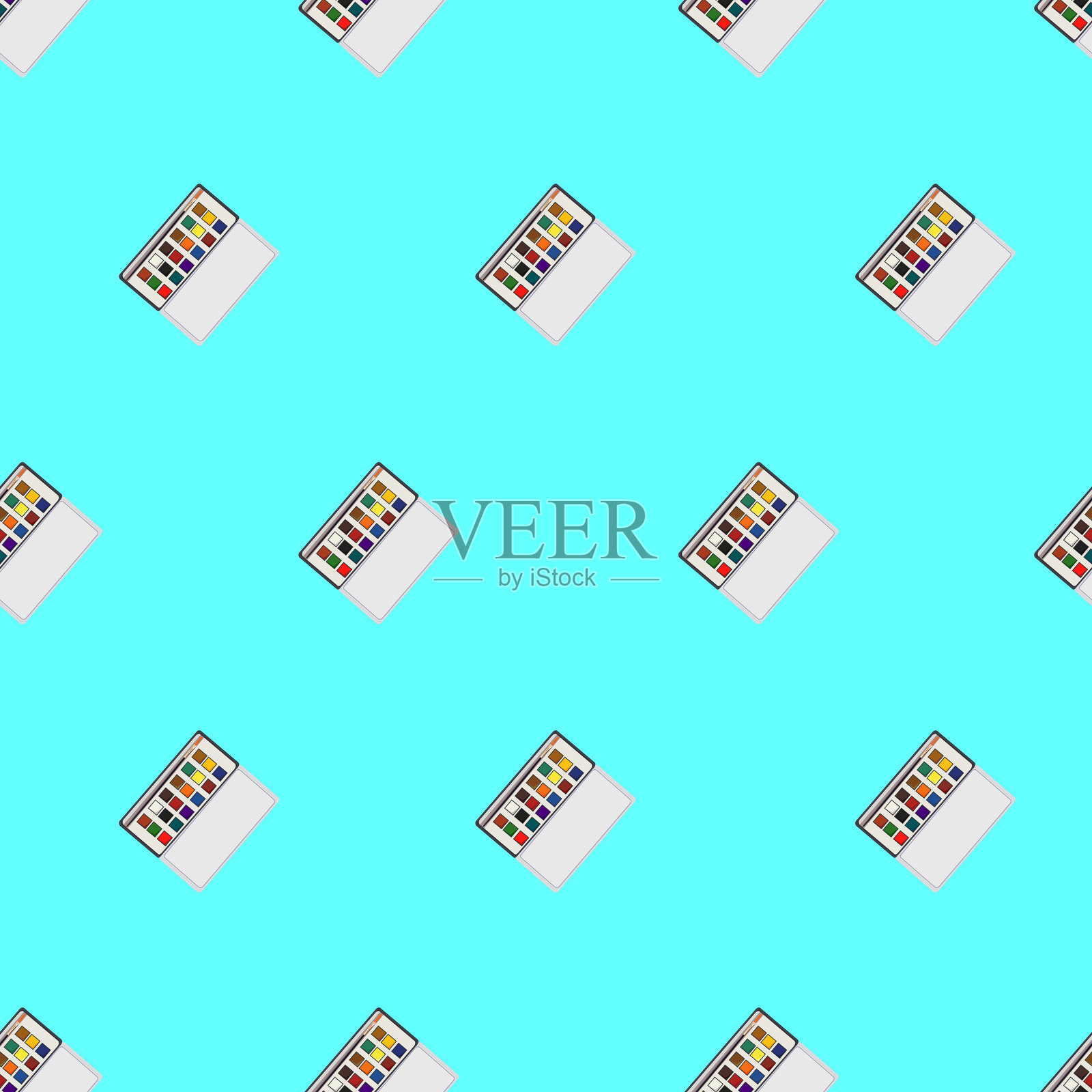 艺术家颜色无缝图案插画图片素材