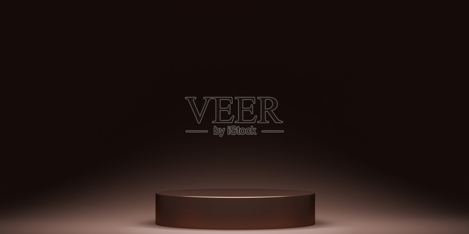 摩卡色调的时尚产品背景展示台，配有空白背景。照片摄影图片