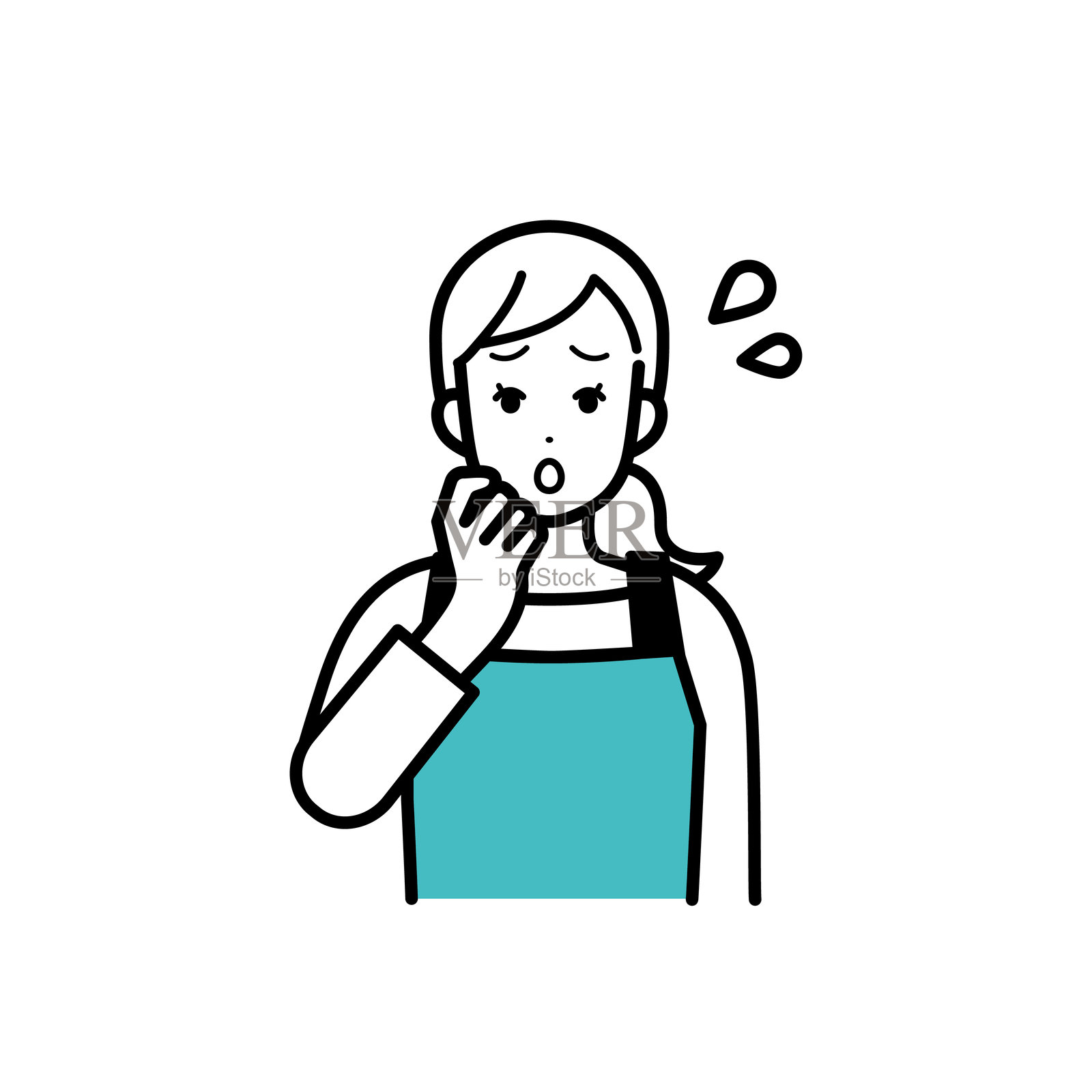 陷入困境的家庭主妇插图。插画图片素材