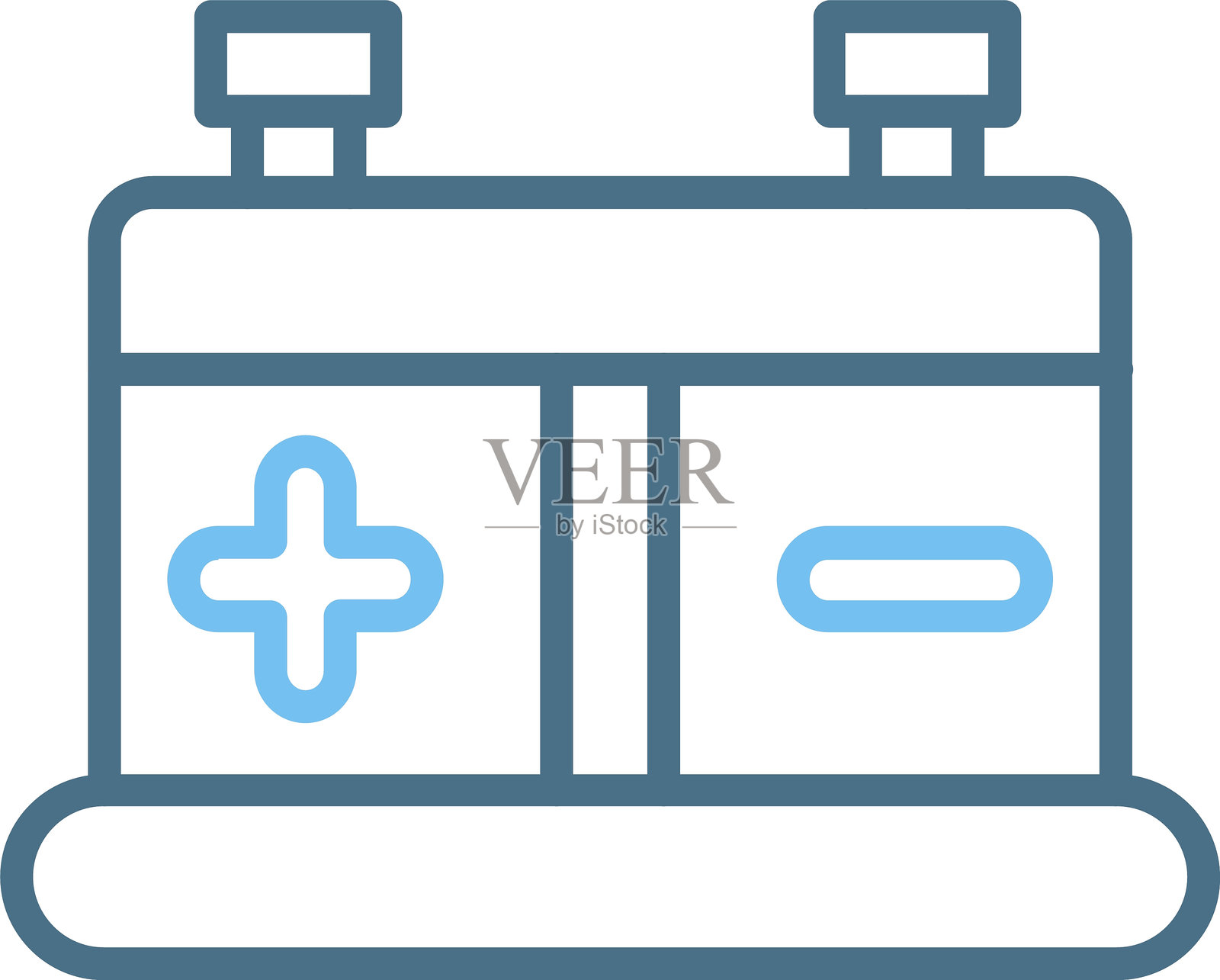 电池线条双色图标插画图片素材