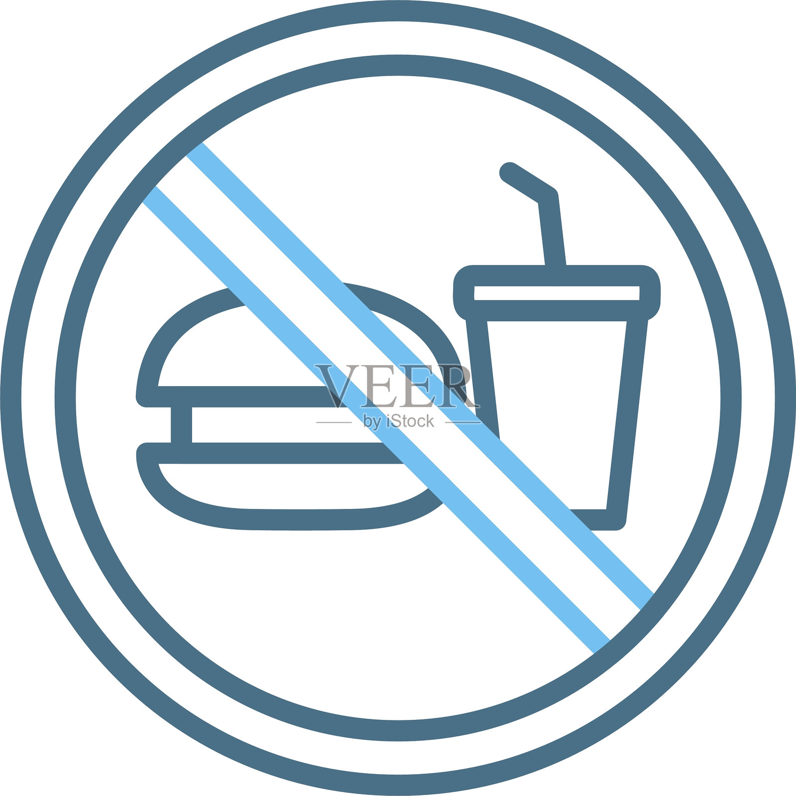 无食物标志双色图标插画图片素材