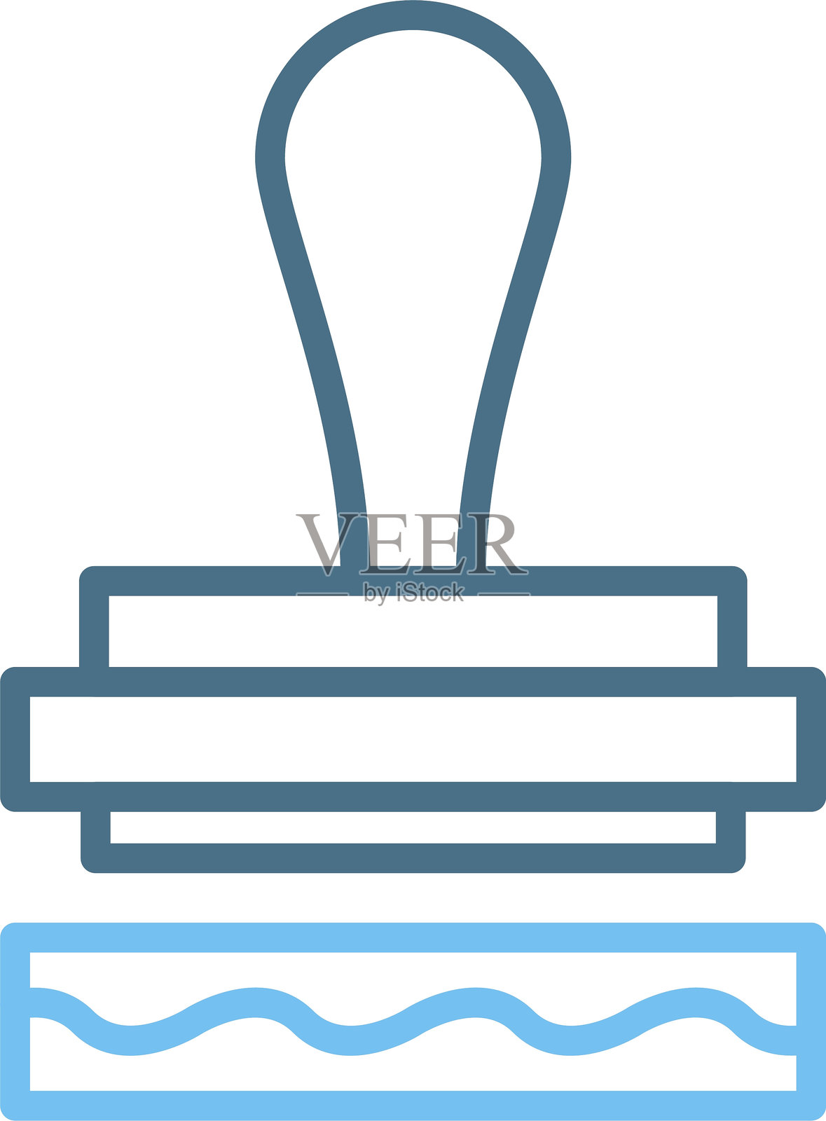 邮票线条双色图标插画图片素材