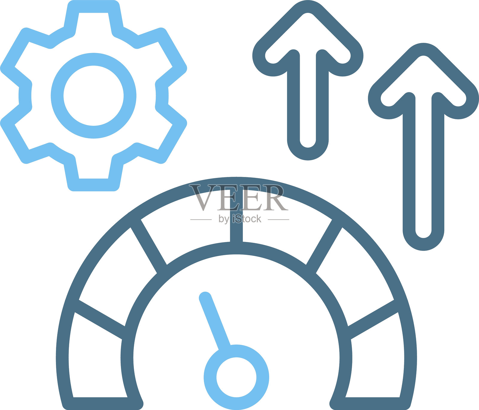 生产力线条双色图标插画图片素材